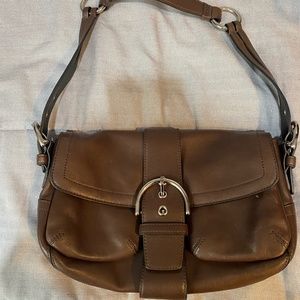 Brown  Leather Hobo Coach Purse